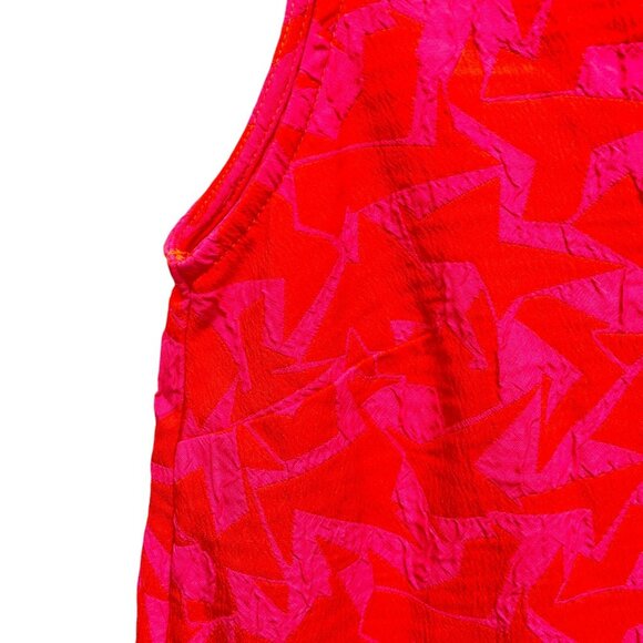 Saint & Sofia Victoria Festival Jacquard Shift Dress, Size 2, Red & Pink, Ruffle - Picture 4 of 11